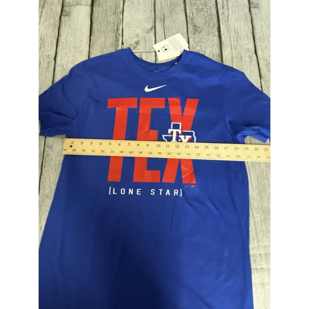 NWT Men's Nike Texas Rangers Scoreboard T-Shirt Sz Medium Royal Blue SS Cotton